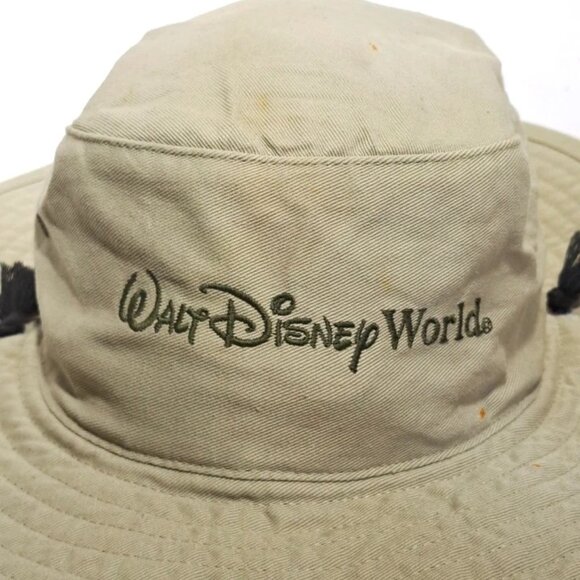 VINTAGE 90S Walt Disney World Bucket Hat Mickey Mouse Surfing Chin Drawstring - Picture 2 of 10